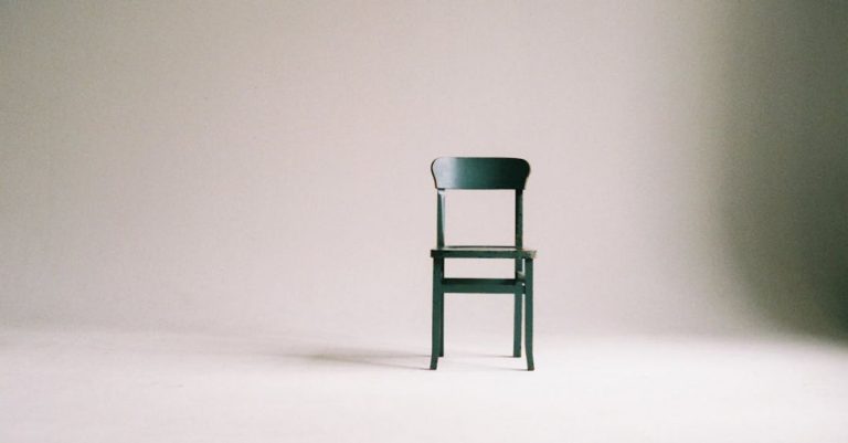 Chair - Wooden Chair on a White Wall Studio